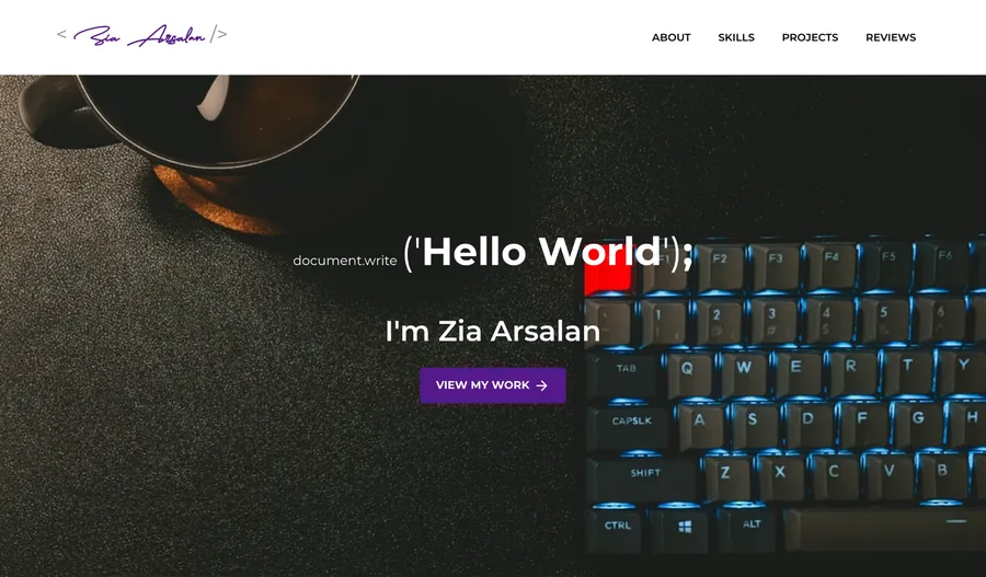 Portfolio — Personal portfolio website showcasing projects, skills, and professional experience.