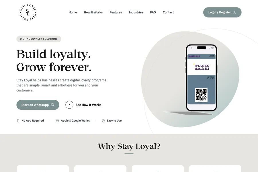 Stay Loyal — Digital loyalty platform helping businesses run point and rewards programs with no app req