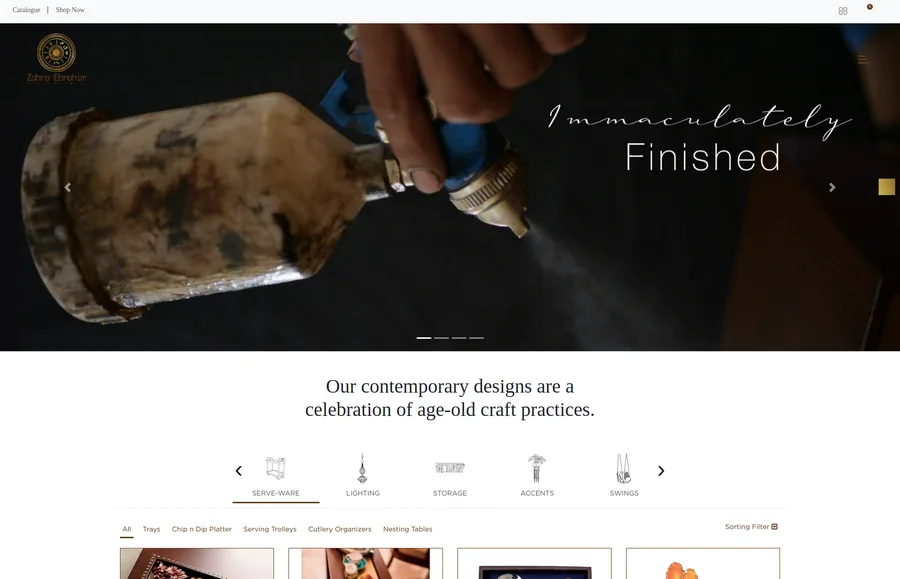 Zahra Ebrahim — Personal brand and e-commerce website for Zahra Ebrahim with elegant design and content sh